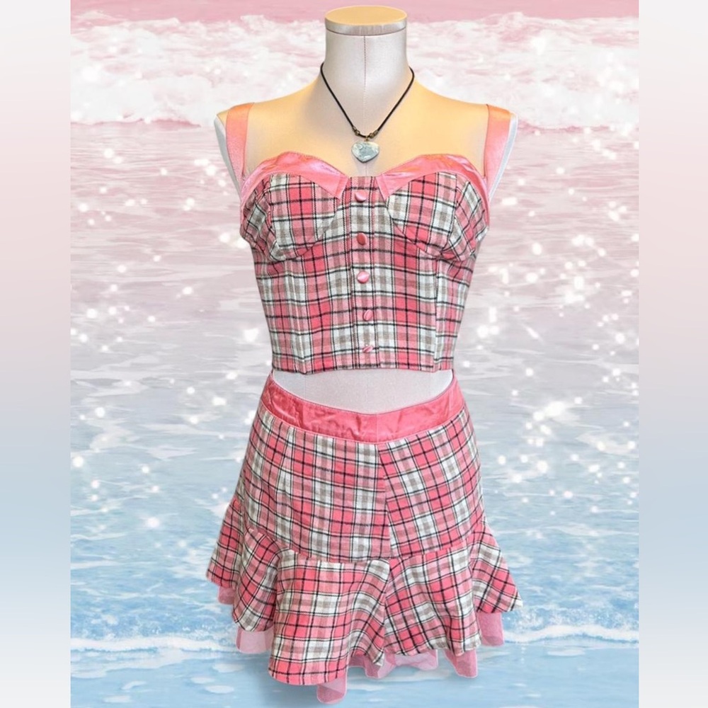 Sugar Thrillz Ditch Day Plaid Set Size M